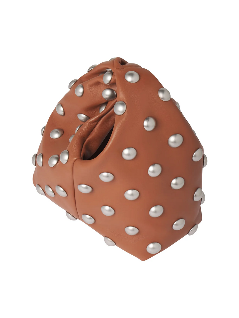 Simone Studded Leather Bag in Cognac