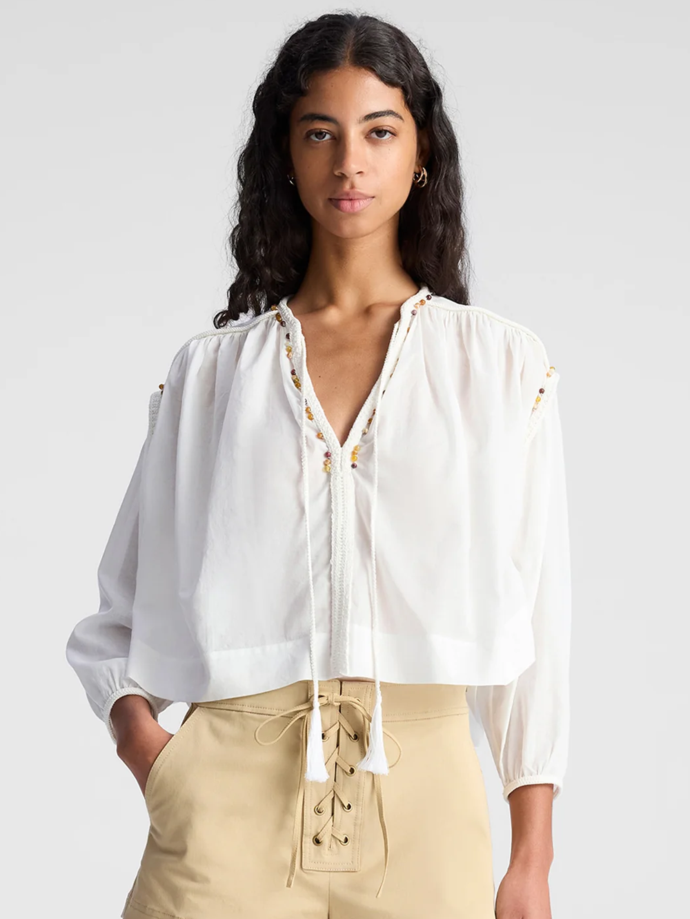 Jodie Beaded Long Sleeve Top