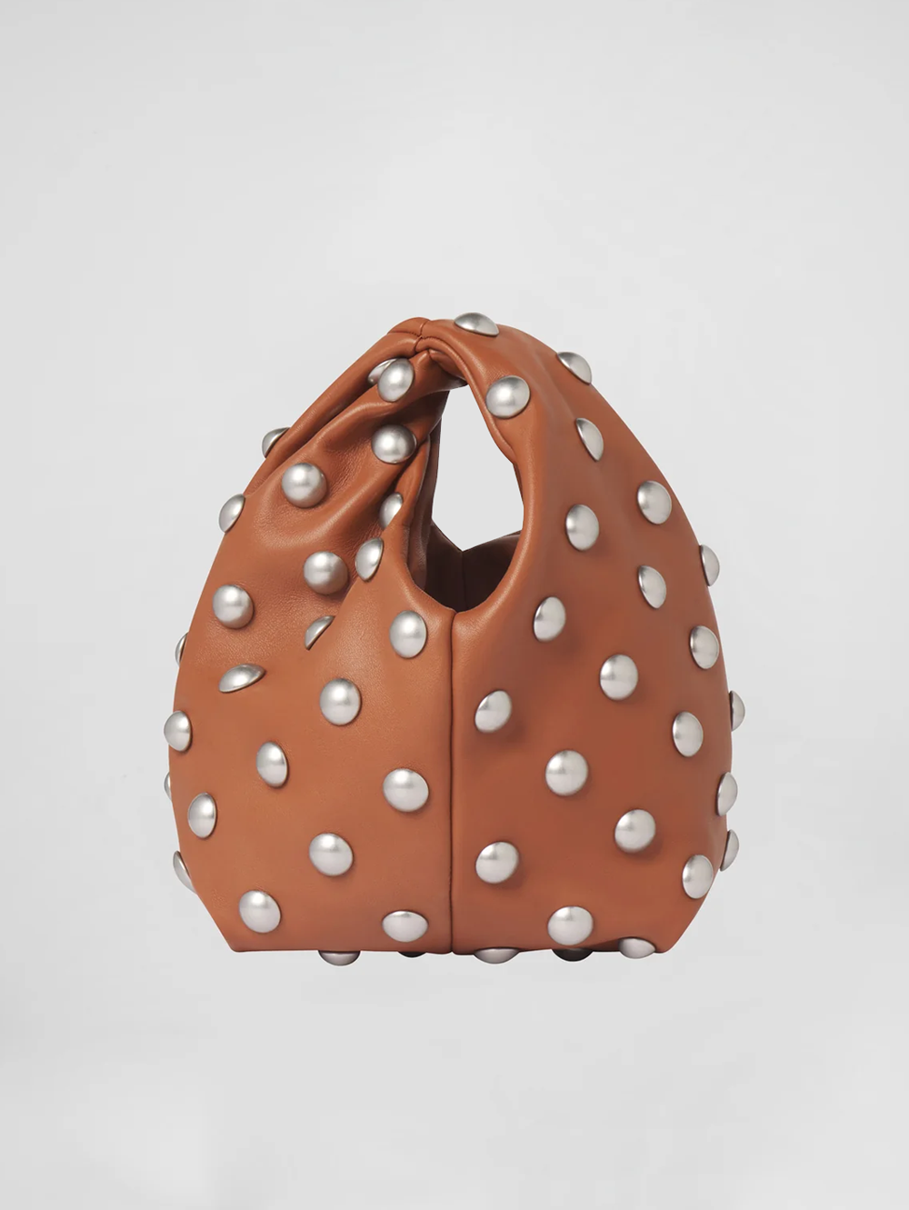 Simone Studded Leather Bag in Cognac