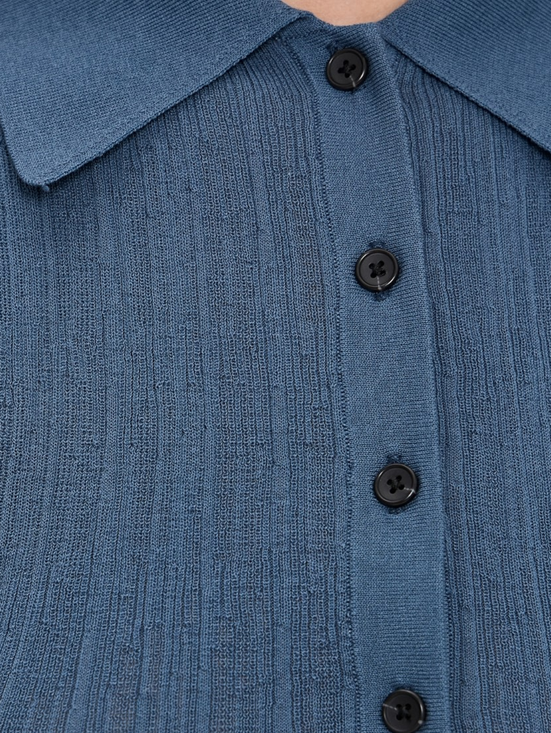 Ollie Fine Cotton Knit Polo Top
