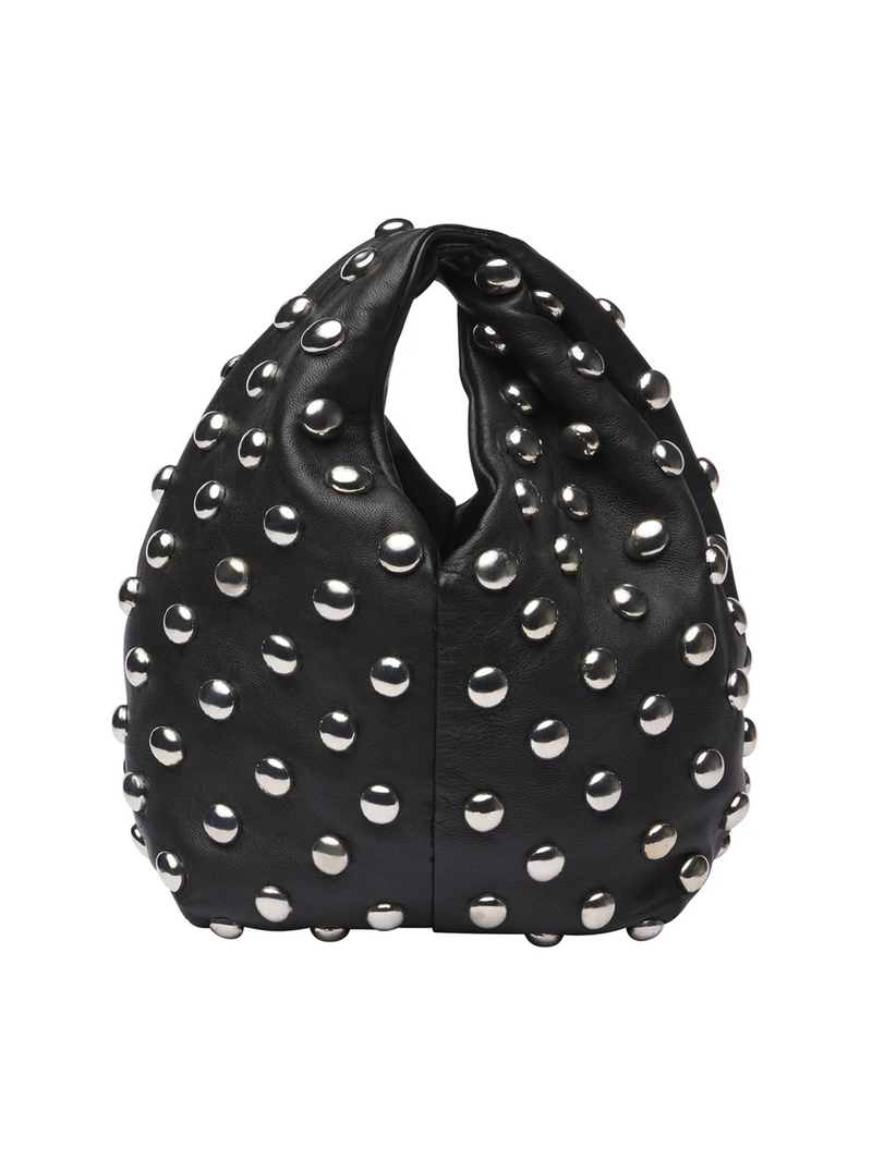 Simone Studded Leather Bag in Black