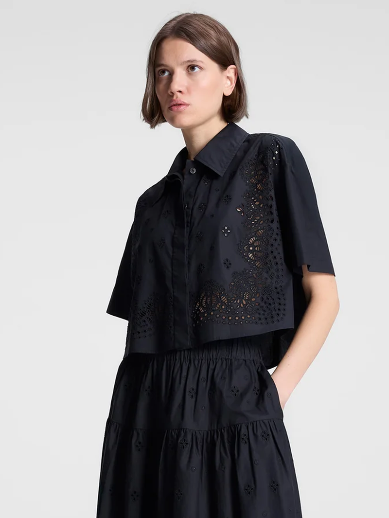 Jade Short-Sleeve Eyelet Top