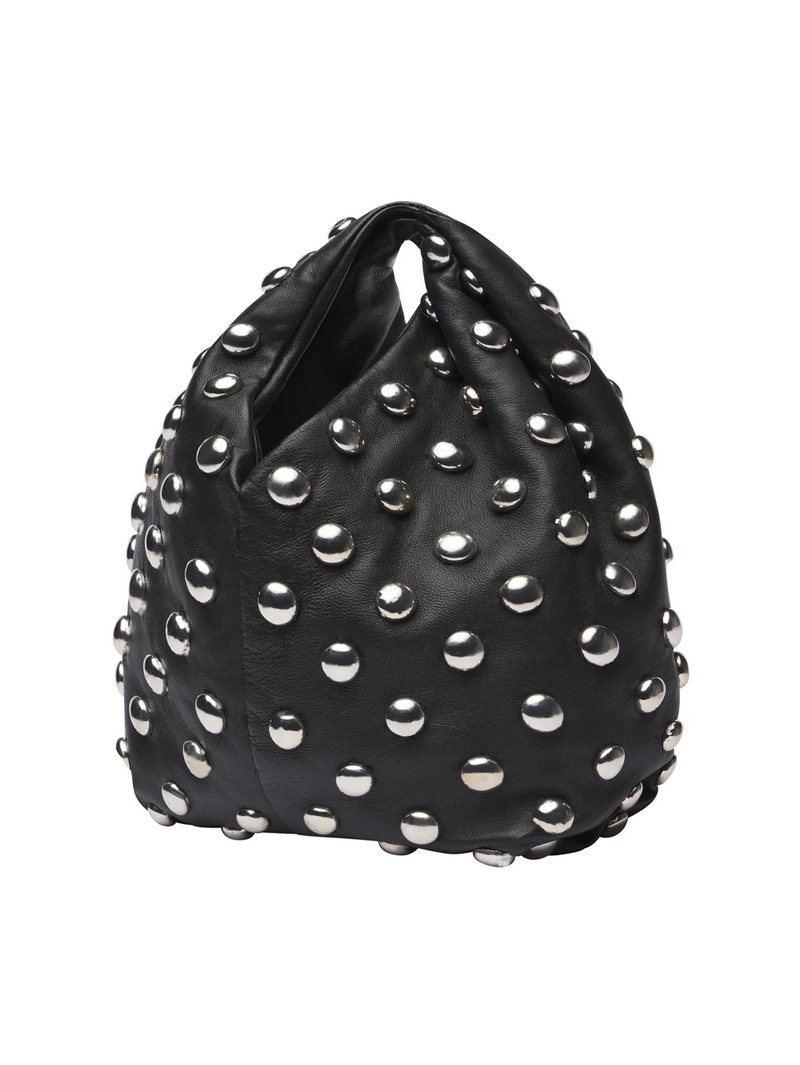 Simone Studded Leather Bag in Black