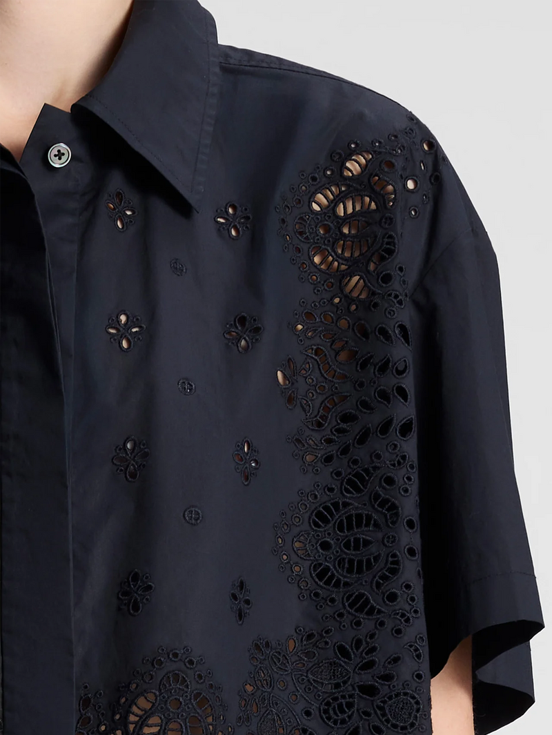 Jade Short-Sleeve Eyelet Top