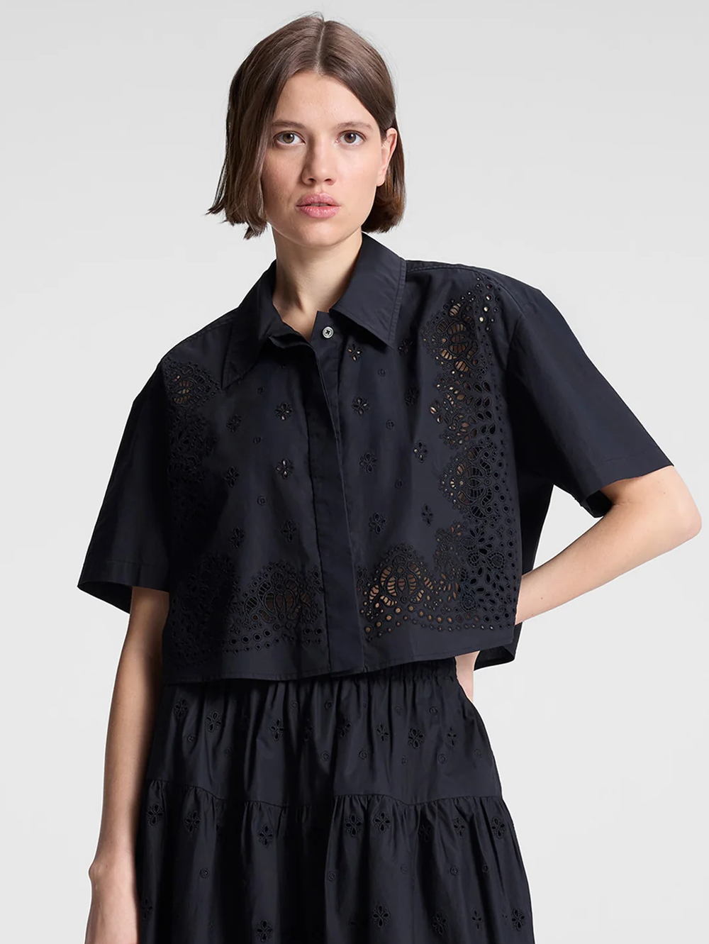 Jade Short-Sleeve Eyelet Top