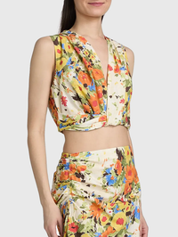 Brooklyn Top in Butter/Poppy Multi