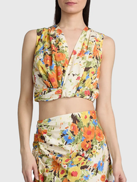Brooklyn Top in Butter/Poppy Multi