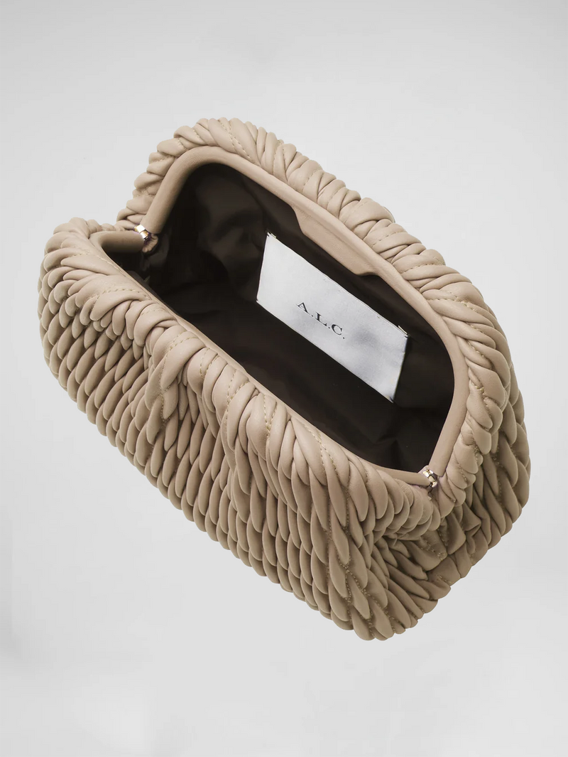 Enzo Clutch Bag in Beige