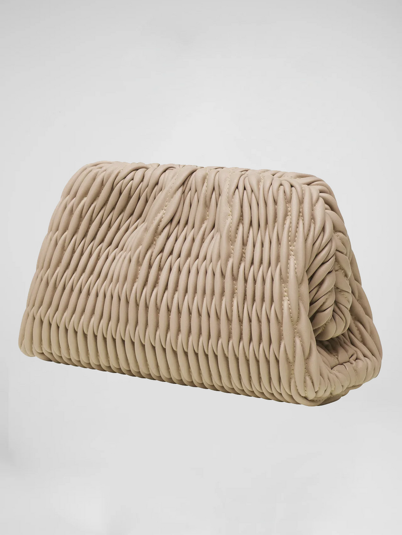 Enzo Clutch Bag in Beige