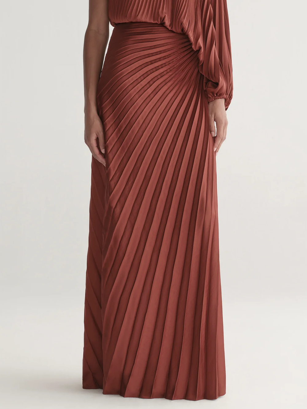 Bianca Satin Pleated Maxi Skirt