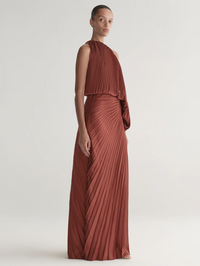 Mara Satin Pleated Asymmetric Top