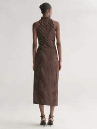 Jean Striped Midi Skirt