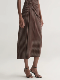 Jean Striped Midi Skirt