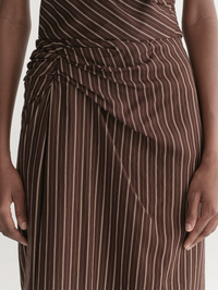 Jean Striped Midi Skirt