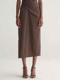 Jean Striped Midi Skirt