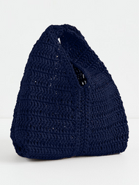 Simone Raffia Bag in Midnight Blue