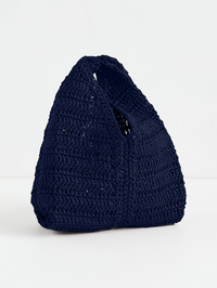 Simone Raffia Bag in Midnight Blue
