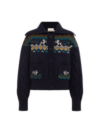 ALEMAIS Patsy Knit Cardigan in Ink – Image 1