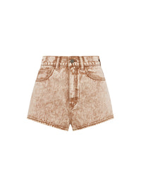 ALEMAIS Spur Denim Micro Short in Chocolate – Image 1