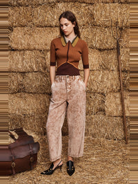 ALEMAIS Wilder Knit Polo in Rust – Image 2