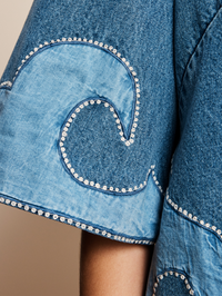 Jesse Denim Applique Mini Dress