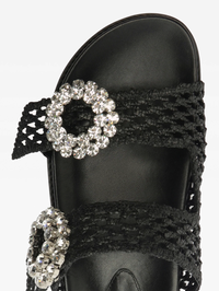 Salma Raffia Crystal Flat by ALEXANDRE BIRMAN - View 4