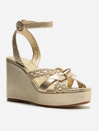 Suelita Woven Golden Platform Sandal by ALEXANDRE BIRMAN - View 2