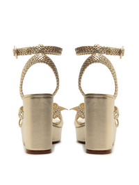 Suelita Woven Golden Platform Sandal by ALEXANDRE BIRMAN - View 3