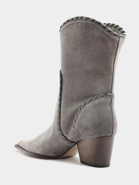 Victoria Saddle Cement Suede Booties by ALEXANDRE BIRMAN - View 2