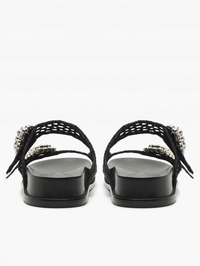 Salma Raffia Crystal Flat