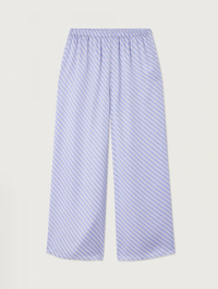 Front view of the Bovalow Pant in Apolline by American Vintage with diagonal stripe pattern