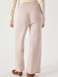 Back view of the American Vintage Damsville joggers in Melange Dust showing the loose leg