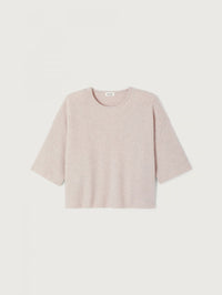 Flat lay of the American Vintage Damsville ribbed sweater in Melange Dust