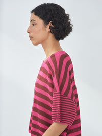 AMERICAN VINTAGE Epaky Tee in Lie De Vin Raye Fuchsia in Lie De Vin Raye Fuchsia – Image 3
