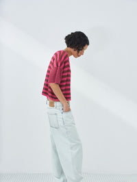 AMERICAN VINTAGE Epaky Tee in Lie De Vin Raye Fuchsia in Lie De Vin Raye Fuchsia – Image 5