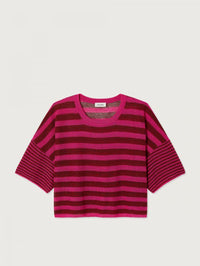 AMERICAN VINTAGE Epaky Tee in Lie De Vin Raye Fuchsia in Lie De Vin Raye Fuchsia – Image 6