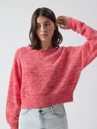 AMERICAN VINTAGE Nuggy Sweater in Fraise Fluo Chine in Fraise Fluo Chine – Image 1