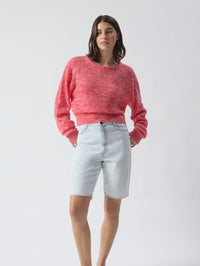AMERICAN VINTAGE Nuggy Sweater in Fraise Fluo Chine in Fraise Fluo Chine – Image 4