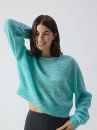 AMERICAN VINTAGE Nuggy Sweater in Turquoise Fluo Chine in Turquoise Fluo Chine – Image 1