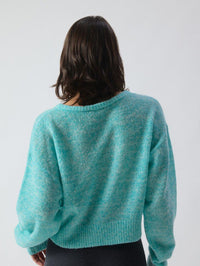 AMERICAN VINTAGE Nuggy Sweater in Turquoise Fluo Chine in Turquoise Fluo Chine – Image 2