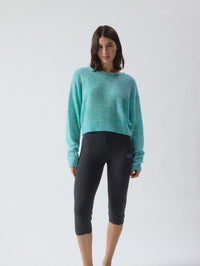 AMERICAN VINTAGE Nuggy Sweater in Turquoise Fluo Chine in Turquoise Fluo Chine – Image 4