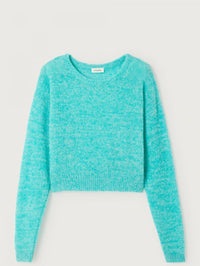 AMERICAN VINTAGE Nuggy Sweater in Turquoise Fluo Chine in Turquoise Fluo Chine – Image 6