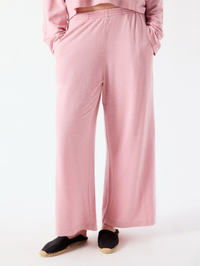 Front view of the Pojy Pant in Eglantine Vintage pink by American Vintage with elastic waistband
