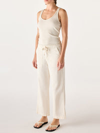 AMO Easy Drawstring Slouch Crop Pant in Bone in Bone – Image 2