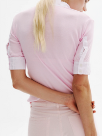 Maria Rib Henley Shirt in Light Pink