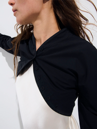 Olivia Poplin Bolero in Black