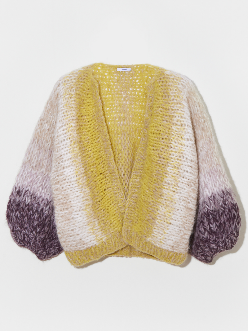 Alpaca Boucle Ombre Bomber Cardigan