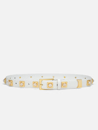 AUREUM NO. 2 BELT IN CHALK STUDDED WITH GOLD PLATED - 3