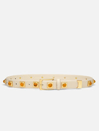 AUREUM NO. 2 BELT IN LINEN STUDDED WITH GOLD PLATED - 3