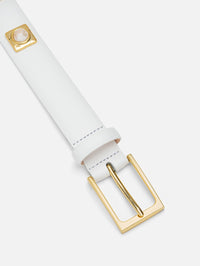 AUREUM NO. 2 BELT IN CHALK STUDDED WITH GOLD PLATED - 5